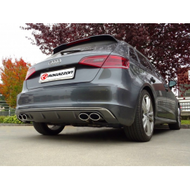 Escape trasero doble en acero inox Audi A3 (typ 8V/8VA) QUATTRO 2.0TDI (135KW) 2013 - 2018