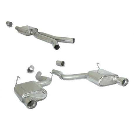 Tramo intermedio + Silencioso trasero doble en acero inox Ford Mustang VI Coupé 2.3I ECOBOOST (233 / 213KW) 2015 - 2020