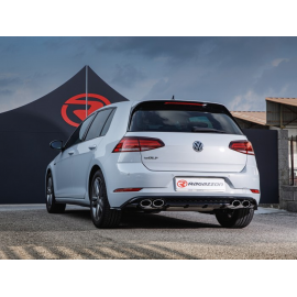 Escape trasero en acero inox salidas redondas Volkswagen Golf Mk7.5 / 1.0TSI (81kW) 2017 - 2018