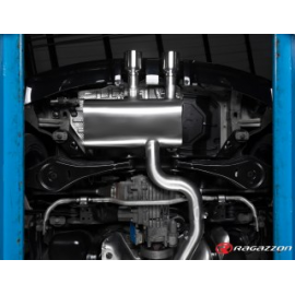 Escape trasero en acero inox salidas redondas centrales Volkswagen Golf Mk6 / R 2.0TSI (199kW) ø76mm 2010 - 2012