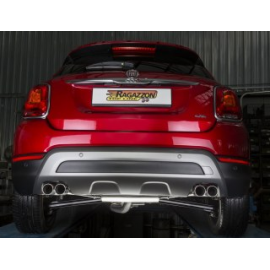 Silencioso trasero salidas redondas asimetricas en acero inox Fiat  500X (typ334) 1.3GSE (110kW) 2018 - Hoy
