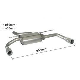 Silencioso trasero doble en acero inox BMW Serie 3 F30 (Sedan) 316D (85kW) 2012 - 2015