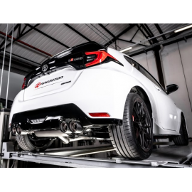 Escape trasero con salidas redondas en acero inox  Toyota Yaris GR Four 1.6 (192kW) 2020 - Hoy