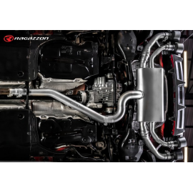 Silencioso trasero con salidas redondas en acero inox Audi S3 Sportback Quattro 2.0TFSI (228kW) 2020 - Hoy