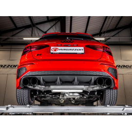Silencioso trasero con salidas redondas en acero inox Audi S3 Sportback Quattro 2.0TFSI (228kW) 2020 - Hoy