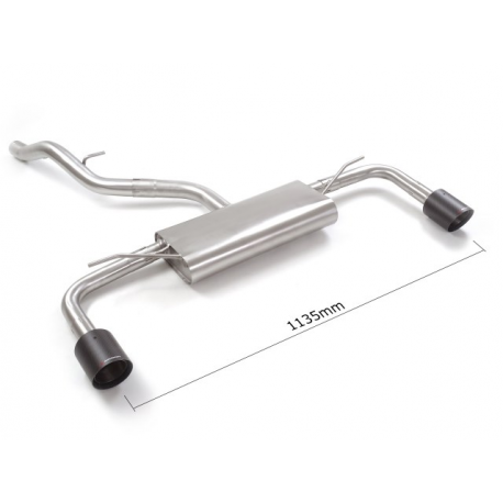 Silencioso trasero con salidas redondas en acero inox Volkswagen Golf Mk8 1.5TSI - 1.5eTSI (96kW - NO Multilink) 12/2019 - 2024