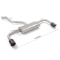 Silencioso trasero con salidas redondas en acero inox Volkswagen Golf Mk8 1.5TSI - 1.5eTSI (96kW - NO Multilink) 12/2019 - 2024