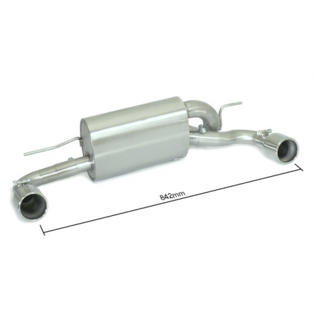 Silencioso trasero doble en acero inox BMW Serie1 F20 114i (75kW - N13) 2012 - 2015