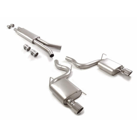 Silencioso intermedio acero inox + Silencioso trasero inox Ford Mustang VI Coupe 5.0 V8 GT (310KW) Ø76MM 2015 - Hoy