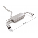 Silencioso trasero doble en acero inox  salidas Sport Line Bmw Serie1 F40 118i (100kW) 11/2020 - Hoy