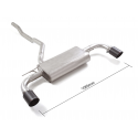 Silencioso trasero doble acero inox salidas Carbon Shot Bmw Serie 1 F40 118i (100kW) 11/2020 - Hoy