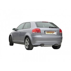 Escape trasero doble Ragazzon en acero inox Audi A3 Audi A3 1.9TDI DPF (77KW) - 2.0TDI DPF (103KW) 06/2005 - 06/2008