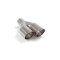 Cola de escape izquierda redonda 2x80 mm sport line con tubo de entrada 50,5 mm