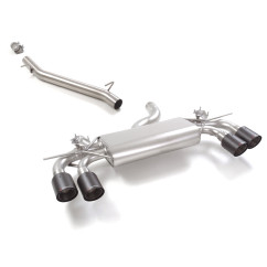 Tramo intermedio en acero inox + Silencioso trasero doble carbon Shot Volkswagen Golf Mk8 R 2.0TSI 4motion (235kW) 12/2020 - Hoy
