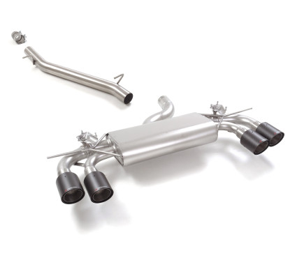 Tramo intermedio en acero inox + Silencioso trasero doble carbon Shot Volkswagen Golf Mk8 R 2.0TSI 4motion (235kW) 12/2020 - Hoy