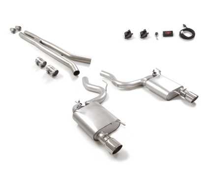 Línea de escape en acero inox con valvulas Ford Mustang VI COUPÉ 5.0 V8 GT (310KW) Ø76MM 2015 - 2017