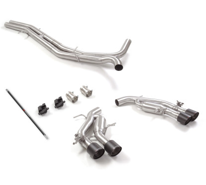 Escape trasero con valvula + tramo intermedio en inox Audi RS7 (Typ F2 - C8) Sportback 4.0TFSI Quattro (441kW) 2020 - Hoy
