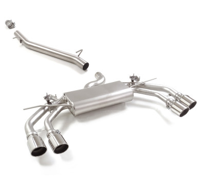 Tramo intermedio en acero inox + Silencioso trasero doble Audi S3 (Typ 8Y) S3 Sedan Quattro 2.0TFSI (245kW) 04/2024 - Hoy