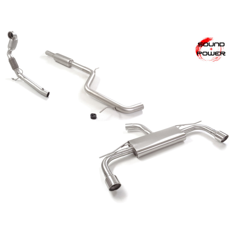 Catalizador deportivo 200cpsi  + Tramo intermedio + Silencioso trasero doble Volkswagen Golf Mk8 2.0GTi (180kW) 76mm 2020 - 2024