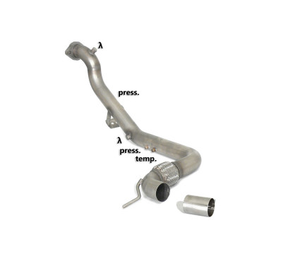 Tubo supresor catalizador acero inox Ford Mustang VI Coupé 2.3I ECOBOOST (233 / 213KW) 2015 - 2020