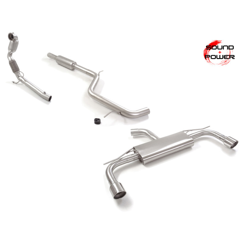 Catalizador deportivo 200cpsi + Tramo intermedio  + Silencioso trasero Volkswagen Golf Mk8.5 2.0GTI (195kW) 70mm 04/2024 - Hoy