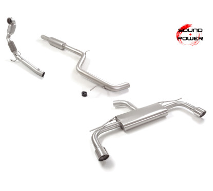 Catalizador deportivo 200cpsi + Tramo intermedio  + Silencioso trasero Volkswagen Golf Mk8.5 2.0GTI (195kW) 70mm 04/2024 - Hoy