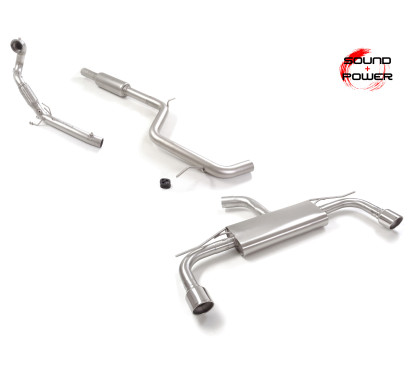 Tramo supresor catalizador + Tramo intermedio + Silencioso Volkswagen Golf Mk8.5 2.0GTI (195kW) 70mm 04/2024 - Hoy
