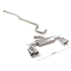 Tramo intermedio en acero inox + Silencioso trasero doble AUDI A3 (Typ 8Y - GY) Sportback 45TFSIe (110 - 180kW) 2020 - 2024