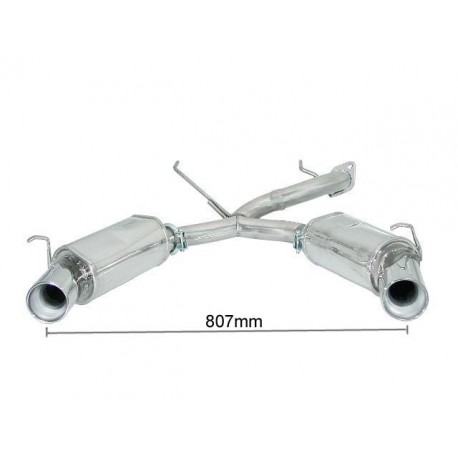 Silencioso trasero doble en acero inox Alfa romeo GTV(916) / SPIDER T.S. 1.8I 16V (106KW) - 2.0 16V (110/114KW) 1995 - 2006