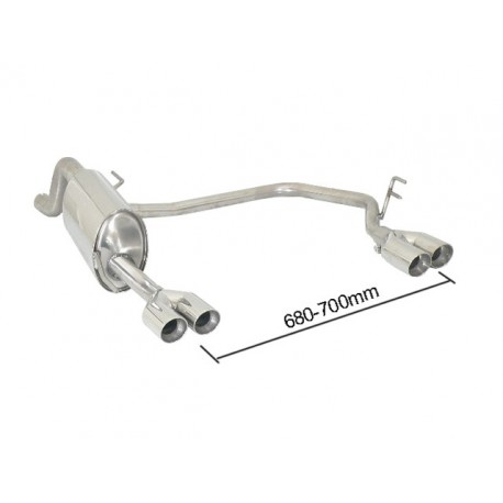 Silencioso trasero doble en acero inox Ragazzon Alfa Romeo MiTo(955) 1.4 (58KW) 09/2008 - 2013