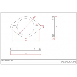 Brida Ø60,5mm en acero inox Aisi304 espesor 8 mm Ragazzon