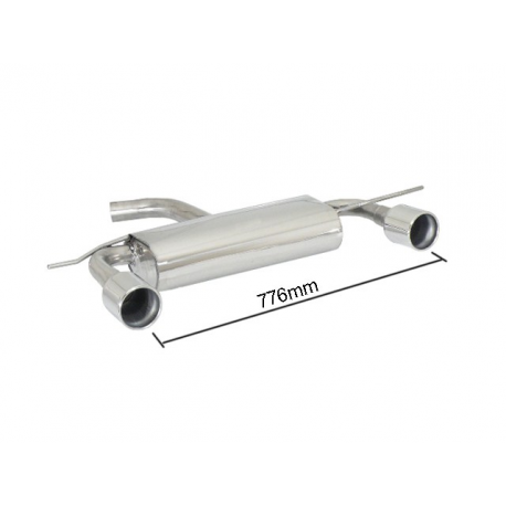 Escape trasero doble Ragazzon en acero inox Volkswagen Scirocco (1K8) 2.0TFSI (147 / 155KW) 10/2008 - 2014