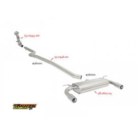 Échappement arrière duplex BMW Série 3 F30(SEDAN) 328I - IX (N20 180KW) 02/2012 - 2015 sortie ronde 90 mm