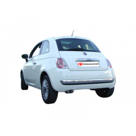 Silencioso trasero en acero inox 1 salida ovalada Fiat 500(type 312) 1.3 MJET (55 / 70KW) 2010 - 2015
