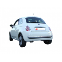 Silencioso trasero en acero inox 1 salida ovalada Fiat 500(type 312) 1.3 MJET (55 / 70KW) 2010 - 2015