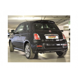 Escape trasero doble en acero inox Fiat 500 (typ312) S 1.2 (51kW) 2013 - Hoy