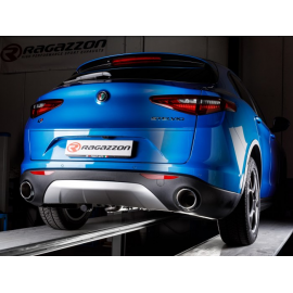 Silencioso trasero dobles en acero inox Alfa Romeo Stelvio 2.2 TURBO DIESEL (110KW) 2017 - Hoy