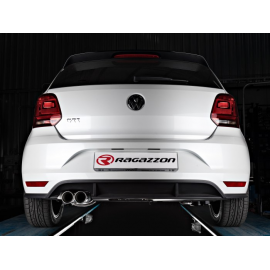 Silencioso trasero en acero inox + Tramo intermedio grupo N Volkswagen Polo 6C 1.8TSI (141KW) 2014 - Hoy