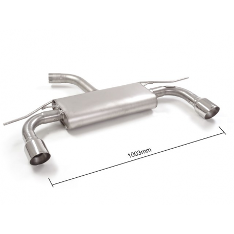 Silencioso trasero doble en acero inox Volkswagen Golf 7 (VII) 1.4TSI (90KW) 2012 - 2014